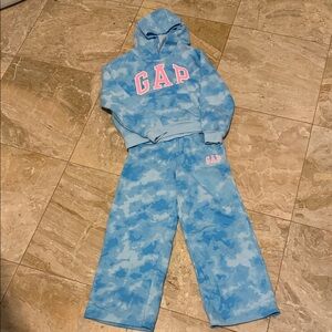 GAP Sky Blue Tie-Dye Hoodie Size 14/16 and Sweatpants Size 12